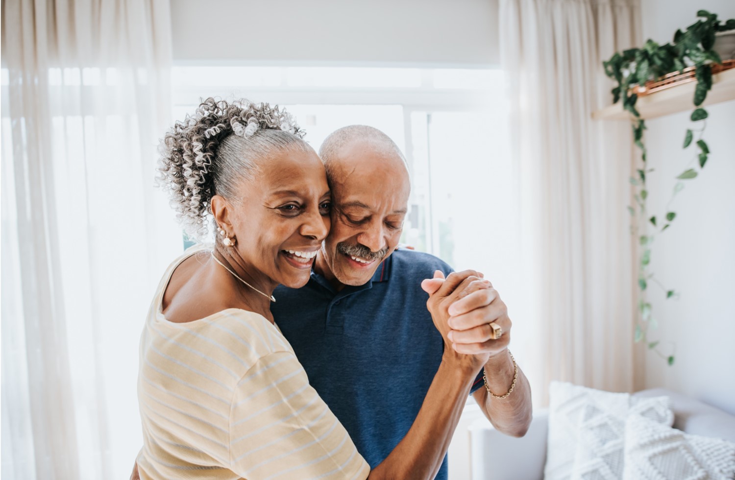 Elderly couple dancing