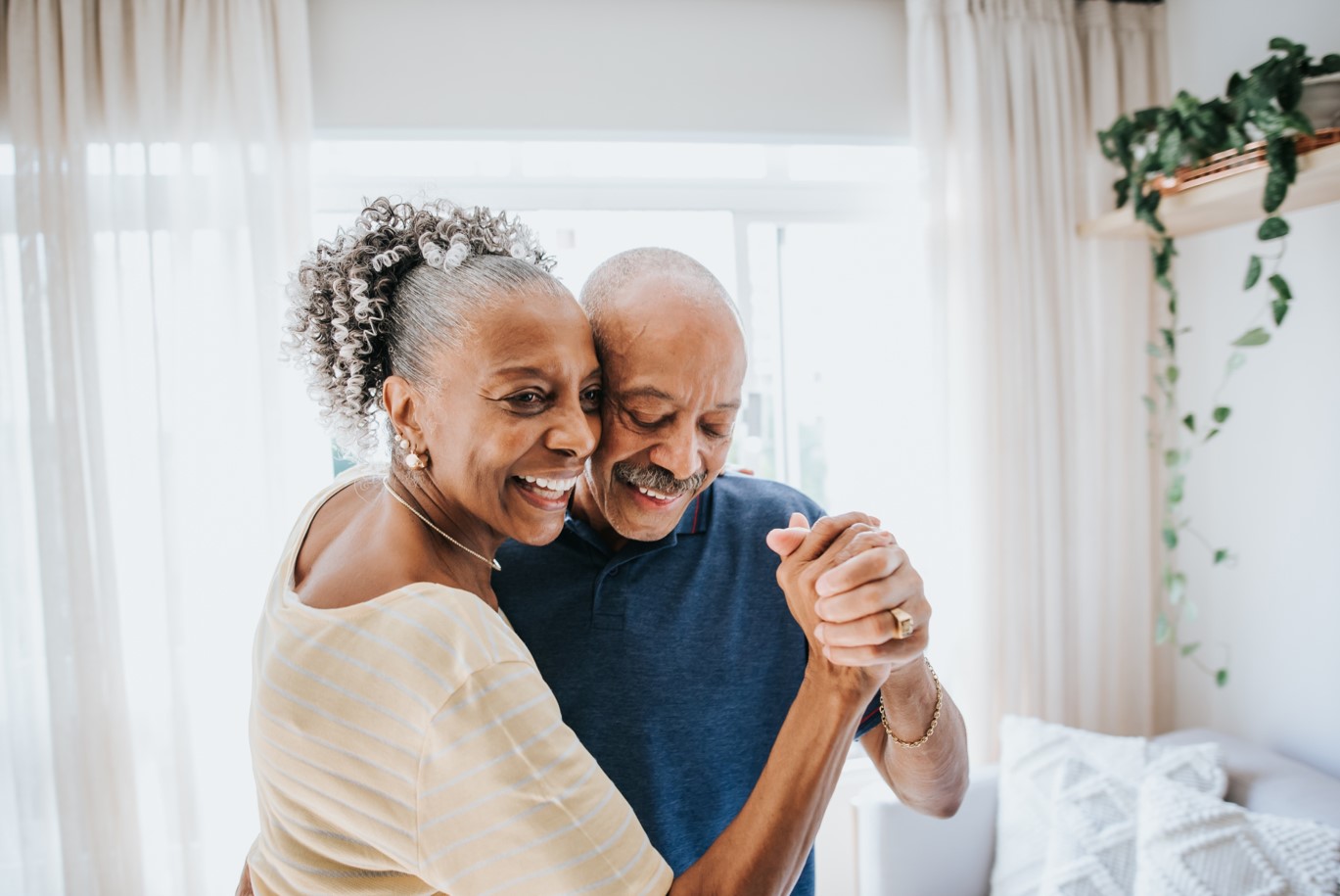 Elderly couple dancing