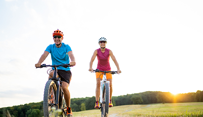 couple on a bike ride