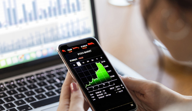 Stock Market Figures on a screen